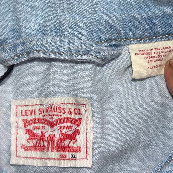 Levi's Heritage Short Sleeve Button up Romper XL Belt loops Jumper One Piece NWT - Picture 4 of 5